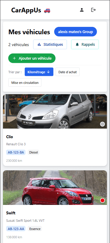 Carappus — écran mobile 1