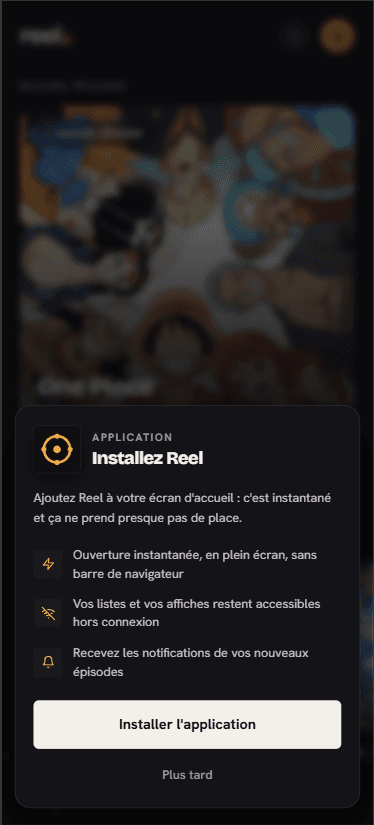 Reel — écran mobile 4